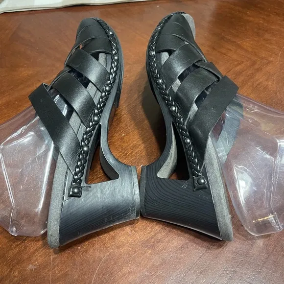 Dansko Tory leather cutout clogs sandals  heels strappy mules