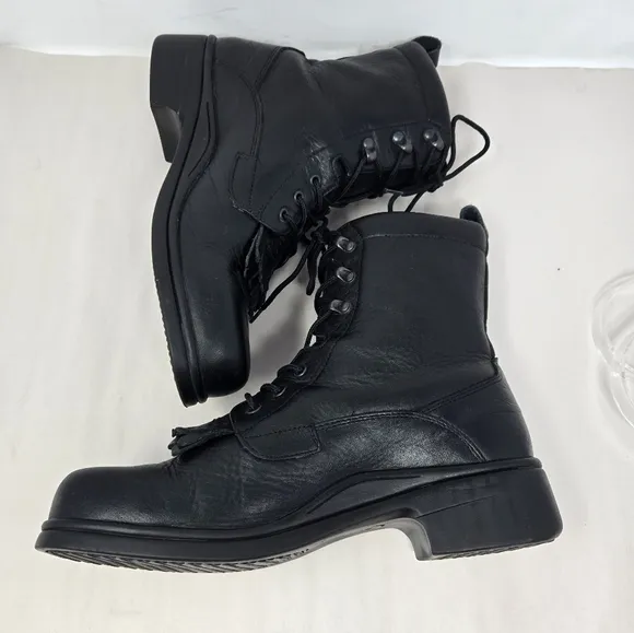 Dansko Womens Kiltie Ankle Boots Sz 40=9.5 to 10 Black Leather Lace Up Casual