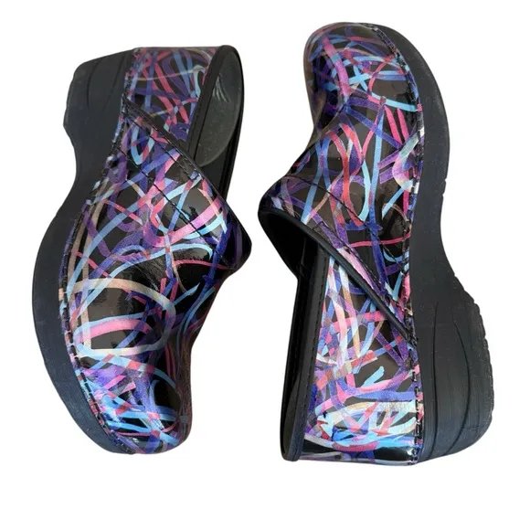 Dansko XP 2.0 Professional Ribbon Patent Leather Clog Shoes Women's EU Size 38