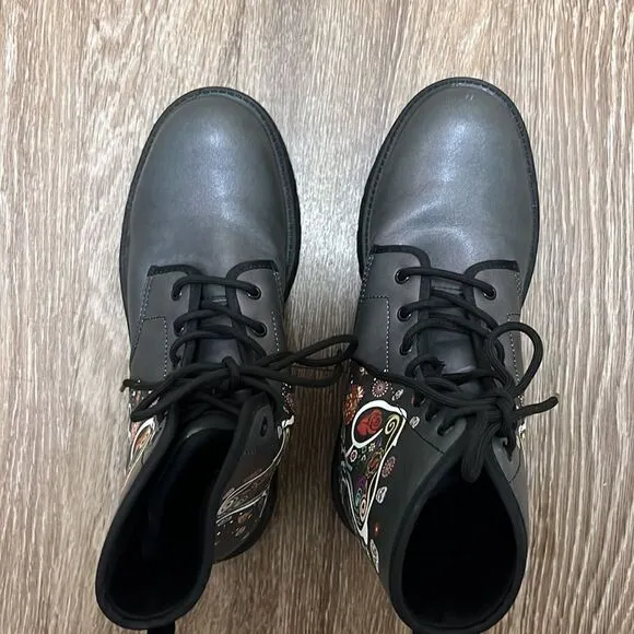 Day Of The Dead Colourful Snoopy – Leather Boots