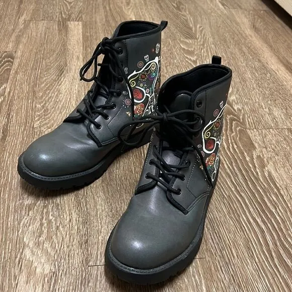Day Of The Dead Colourful Snoopy – Leather Boots