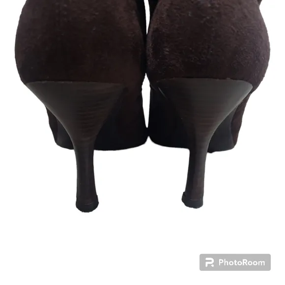Diba Dark Brown Suede Pointed Toe Stiletto Heeled Boots/Booties Size 9.5M