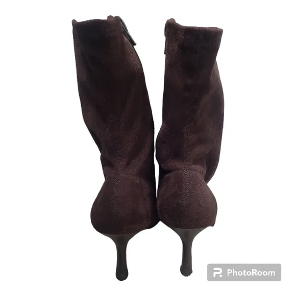 Diba Dark Brown Suede Pointed Toe Stiletto Heeled Boots/Booties Size 9.5M