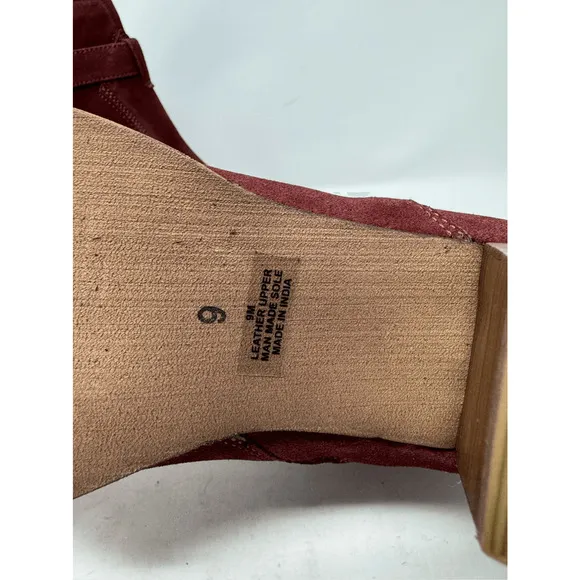 Diba Womens Shoes Boots Sz 7.5 Burgundy Red Suede Leather Heeled Chic Casual New