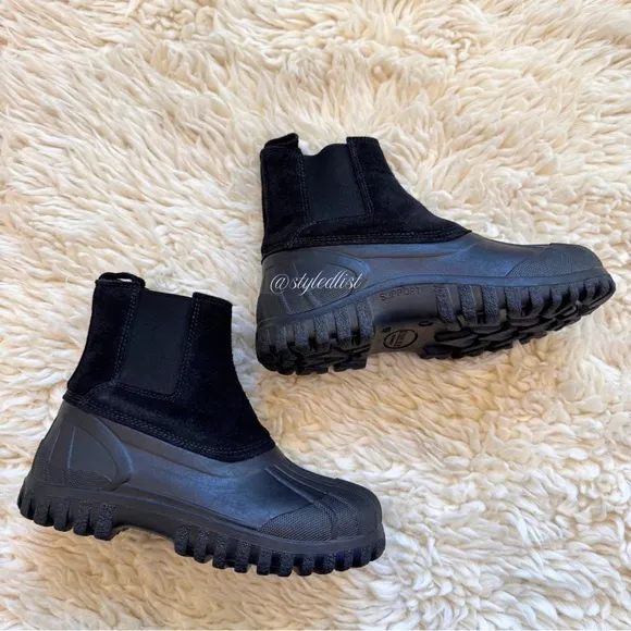 Diemme Balbi Suede Ankle Duck Chelsea Boots Black 36 NWOB