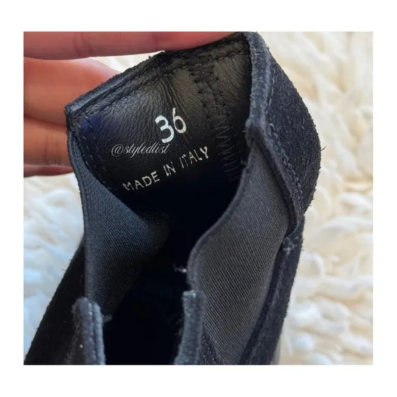 Diemme Balbi Suede Ankle Duck Chelsea Boots Black 36 NWOB