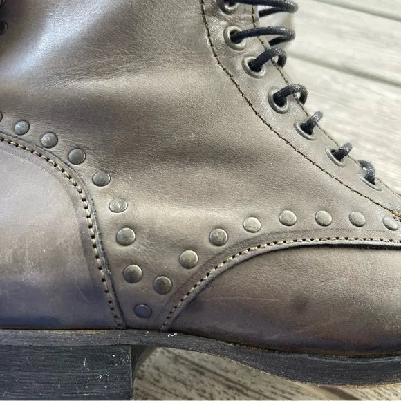 Diesel The Wildland Arthik Combat Gray Leather Boots Womens Size 36 EU 6 US