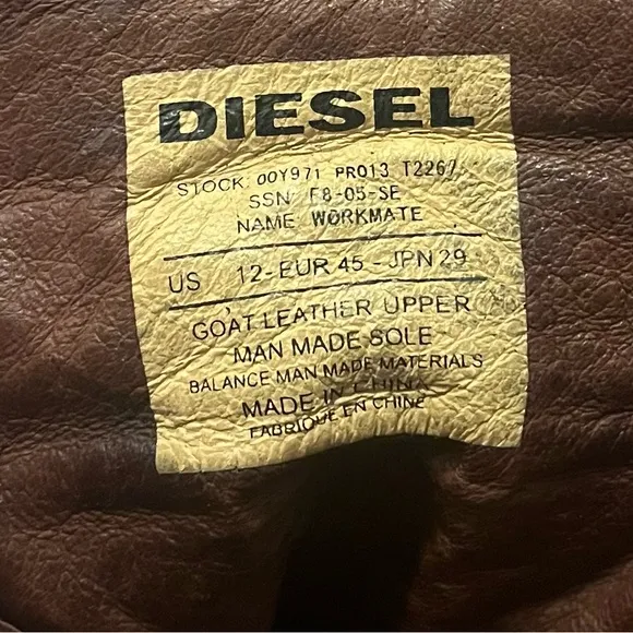 Diesel Workmate Brown Leather Boots