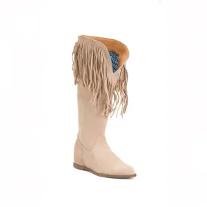 Dingo Hassie Suede Fringe Western Boots Sand (Cream) Women’s Size 8.5