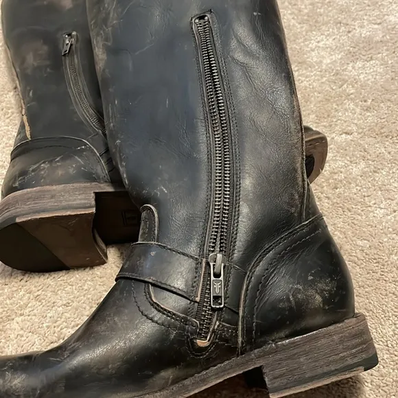 Distressed Leather Frye Boots