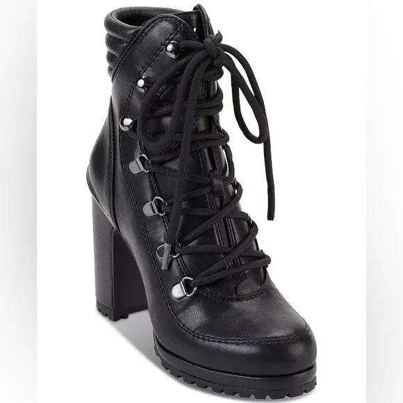DKNY Lenni Lace-Up Ankle Boots, Oiled Suede Black Size 11 New in Box Retail $189