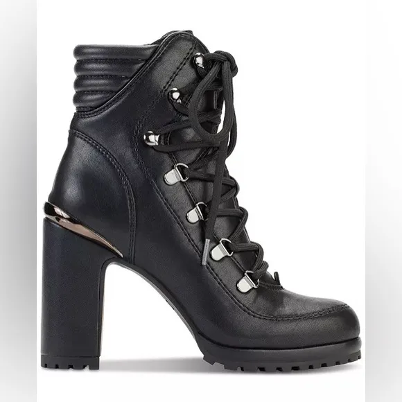 DKNY Lenni Lace-Up Ankle Boots, Oiled Suede Black Size 11 New in Box Retail $189