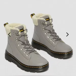 Doc Martens Combs Faux Fur-Lined Grey OIL FULL GRAINED Casual Boots size‎ 10 new