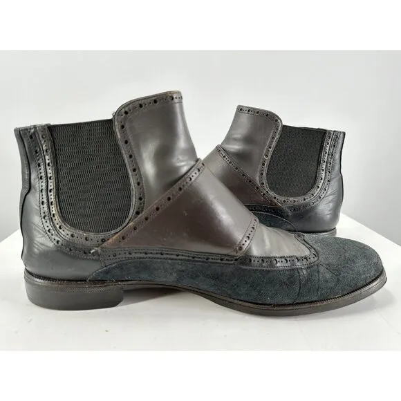 Dolce And Gabbana Double Monk Strap Distressed Suede &amp; Leather Boots Size 11.5-U