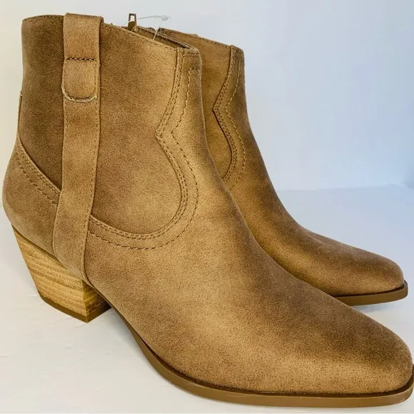 Dolce Vita Perdue Faux Suede Western Boots I Taupe New! Size 8.5M!!!