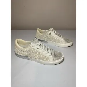 Dolce Vita Zina Pearl Sneakers Women's Size 8.5 Leather Lace Up Bride Shoes EUC!