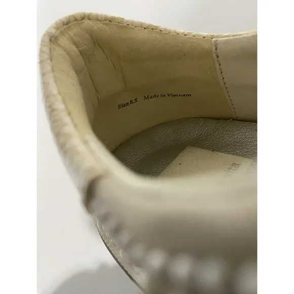 Dolce Vita Zina Pearl Sneakers Women's Size 8.5 Leather Lace Up Bride Shoes EUC!