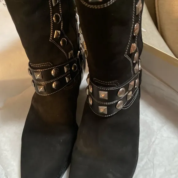 Donald J Pliner black western calf boots