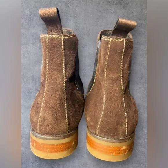 Donald J Pliner Men's Suede Chelsea Boots – Brown