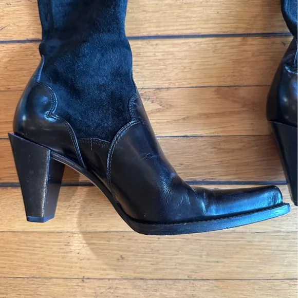 Donald Pliner Black suede &amp; leather Over-the-Knee Women's Boots size 7