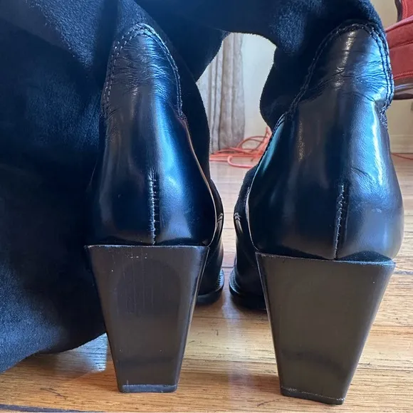 Donald Pliner Black suede &amp; leather Over-the-Knee Women's Boots size 7