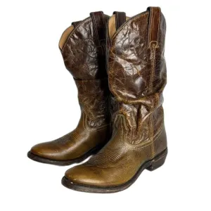 DOUBLE H Western Distressed Tan Brown Slouch Boots Womens 7.5 M rodeo concert