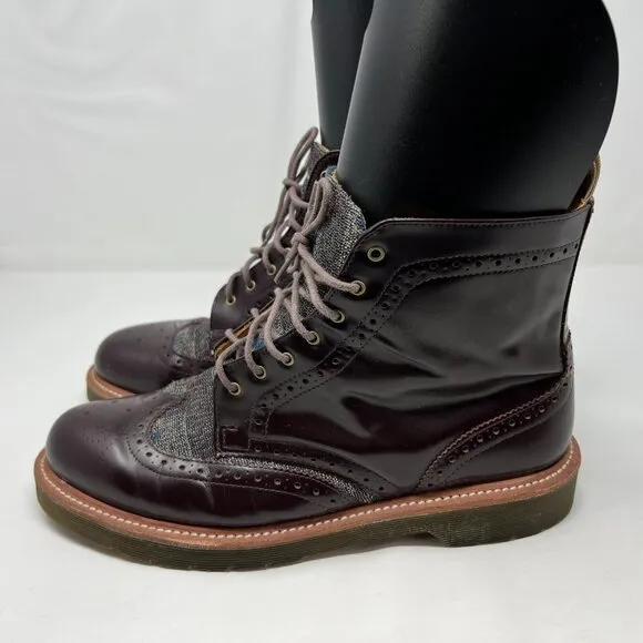 Dr. Doc Martens Bentley Original Smooth Leather Oxford Wingtip Boots Size 9 M