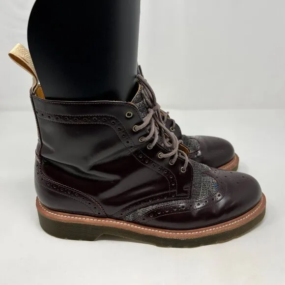 Dr. Doc Martens Bentley Original Smooth Leather Oxford Wingtip Boots Size 9 M