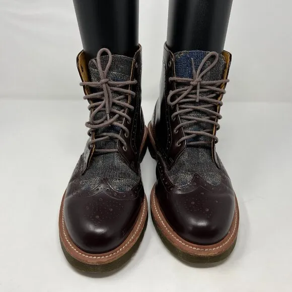 Dr. Doc Martens Bentley Original Smooth Leather Oxford Wingtip Boots Size 9 M