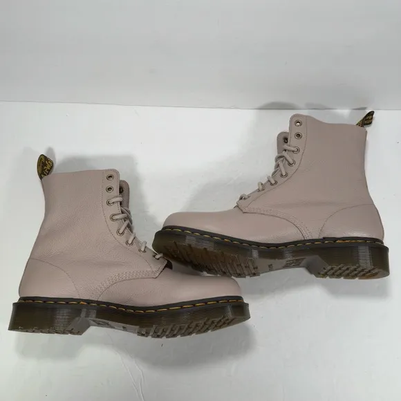 Dr. Martens 1460 Pascal Virginia Leather Boots Taupe Women's Size 11
