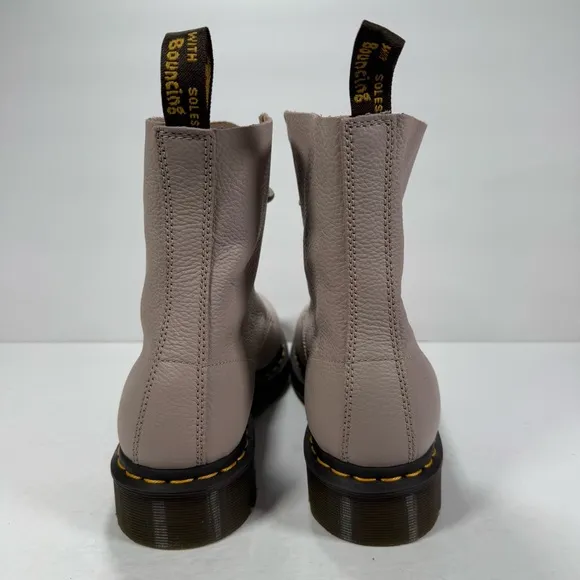 Dr. Martens 1460 Pascal Virginia Leather Boots Taupe Women's Size 11