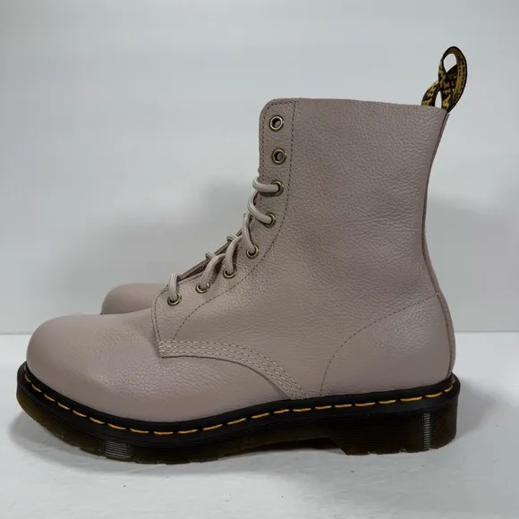 Dr. Martens 1460 Pascal Virginia Leather Boots Taupe Women's Size 11