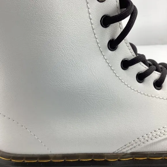 Dr. Martens 1460 Smooth Leather Lace Up Ankle Boots White Size 5 Womens Combat