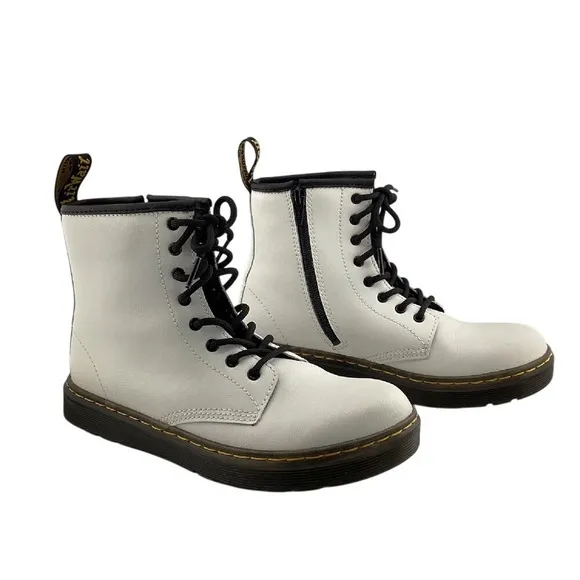 Dr. Martens 1460 Smooth Leather Lace Up Ankle Boots White Size 5 Womens Combat