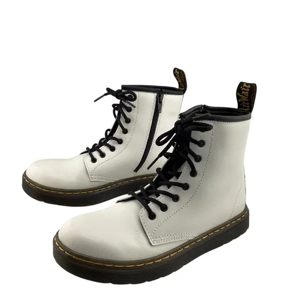 Dr. Martens 1460 Smooth Leather Lace Up Ankle Boots White Size 5 Womens Combat
