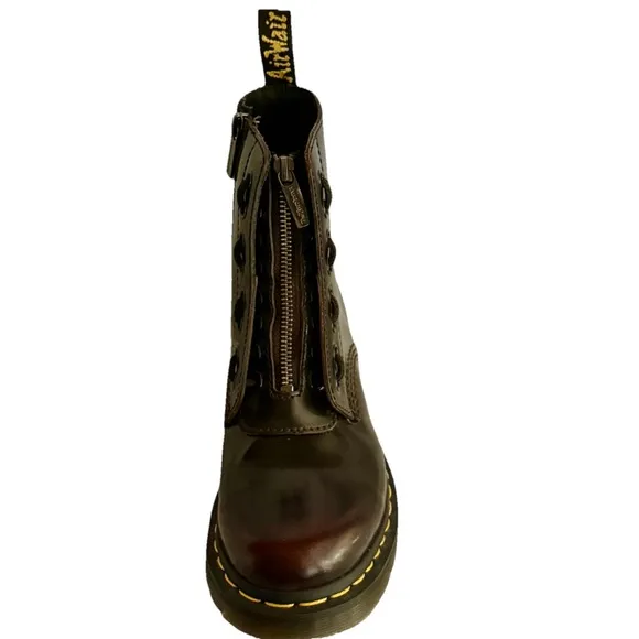 DR. MARTENS 1460 Twin Zip Combat Boots Women’s Girls Brown Size 6 Worn Once