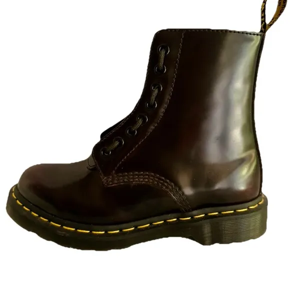 DR. MARTENS 1460 Twin Zip Combat Boots Women’s Girls Brown Size 6 Worn Once