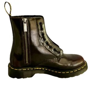 DR. MARTENS 1460 Twin Zip Combat Boots Women’s Girls Brown Size 6 Worn Once