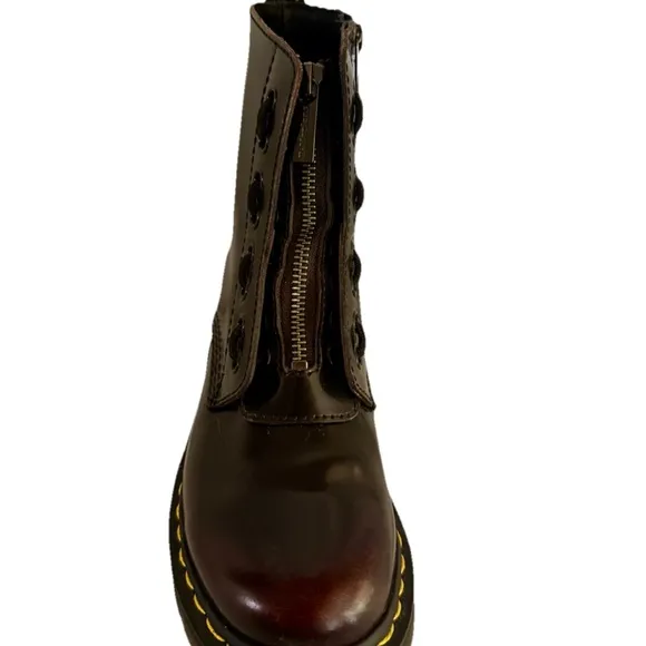 DR. MARTENS 1460 Twin Zip Combat Boots Women’s Girls Brown Size 6 Worn Once