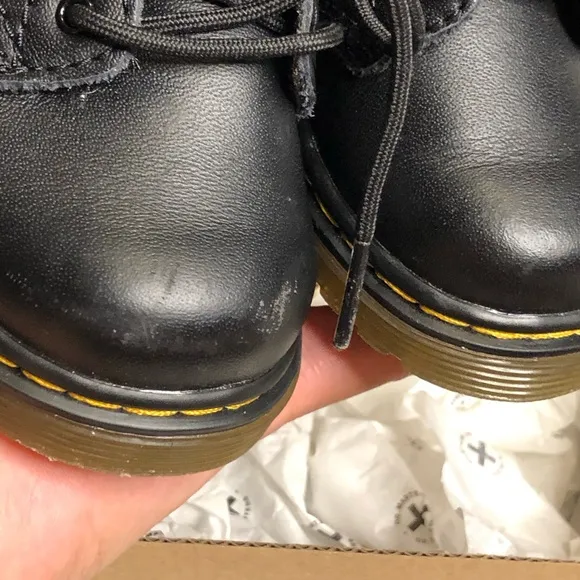 Dr Martens 1460 unisex infant black softy T leather lace up boots