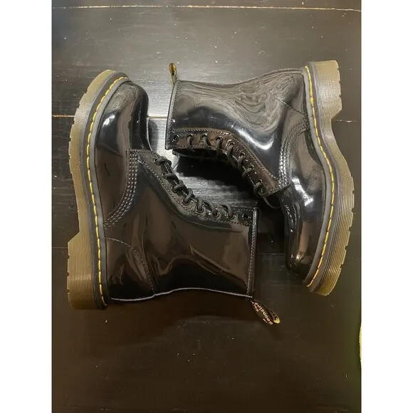 Dr. Martens 1460 Womens Patent Leather Combat Boots in Black, Size 8 US8 EU39