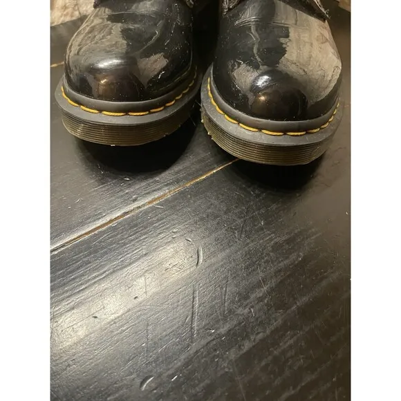 Dr. Martens 1460 Womens Patent Leather Combat Boots in Black, Size 8 US8 EU39