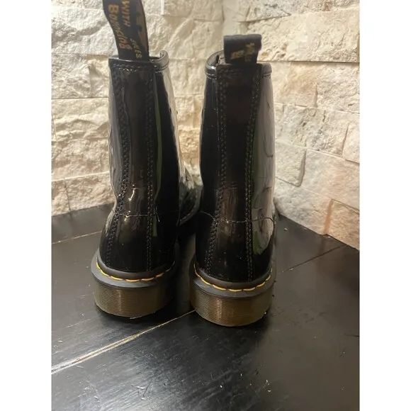 Dr. Martens 1460 Womens Patent Leather Combat Boots in Black, Size 8 US8 EU39