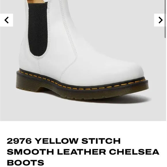 Dr. Martens 2976 Docs White Smooth Leather Chelsea Boots NEW Sz 10 W 9M Combat