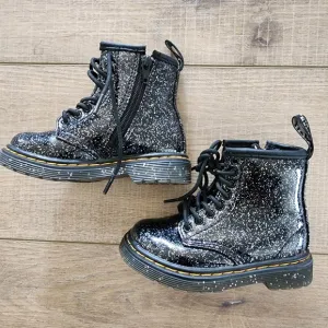 Dr Martens Black 1460 Glitter Lace Up Boots Toddler 7C