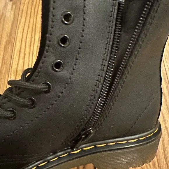 Dr. Martens Black Leather Kid's Boots