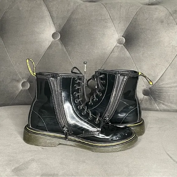 Dr. Martens Black Patent Leather Boots 1460J Kid’s Size 2