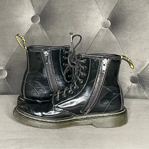 Dr. Martens Black Patent Leather Boots 1460J Kid’s Size 2