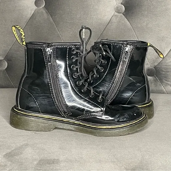 Dr. Martens Black Patent Leather Boots 1460J Kid’s Size 2