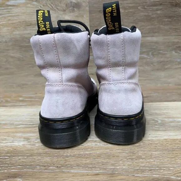 Dr. Martens Combs Suede Chalk Pink Combat Boot Women's Size 7